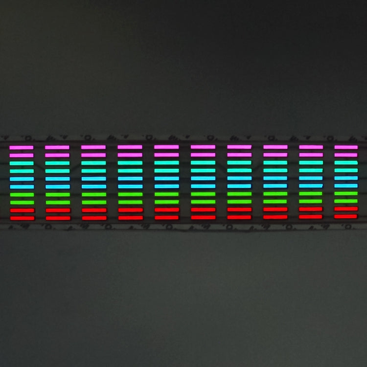 Equalizzatore adesivo per auto con lampada ritmica musicale a 5 colori con caricatore per auto, dimensioni: 70 cm x 16 cm, 70 x 16cm