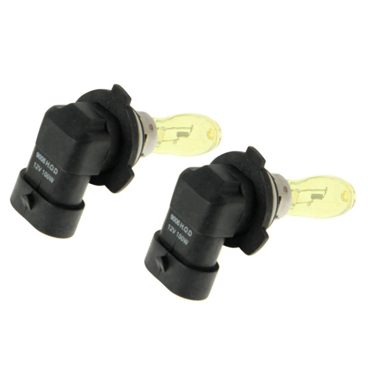 2 X 9006 HOD Lampadine alogene 12V 100W 2400 LM 3500K Fari a luce gialla, 9006