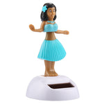 Bobble Head a energia solare, giocattolo, decorazione per auto, ornamento, carina principessa Hula
