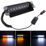 8W 800LM 8-LED 3-Modalità Angolo regolabile Strobo per auto Flash Dash Lampada di emergenza Luce di emergenza con ventose, DC 12V, White + Red, White + Yellow, Red + Blue, Blue, Red, White, Yellow