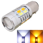 2PCS 1157/BAY15D 10W 700LM Giallo + Luce Bianca 20-LED SMD 5630 Lampadina Luce Freno Auto, Corrente Costante, DC 12-24V, 1157