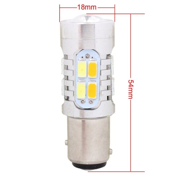 2PCS 1157/BAY15D 10W 700LM Giallo + Luce Bianca 20-LED SMD 5630 Lampadina Luce Freno Auto, Corrente Costante, DC 12-24V, 1157