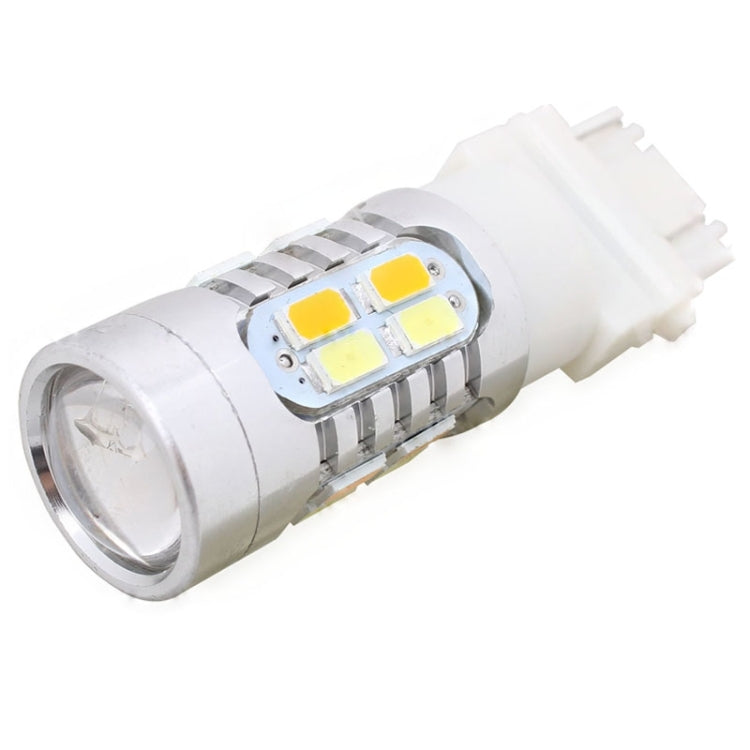 2PCS T25 10W 700LM Giallo + Luce Bianca Doppi Fili 20-LED SMD 5630 Lampadina Luce Freno Auto, Corrente Costante, DC 12-24V, T25 Dual Wires