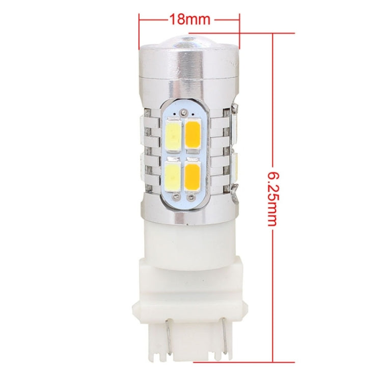 2PCS T25 10W 700LM Giallo + Luce Bianca Doppi Fili 20-LED SMD 5630 Lampadina Luce Freno Auto, Corrente Costante, DC 12-24V, T25 Dual Wires