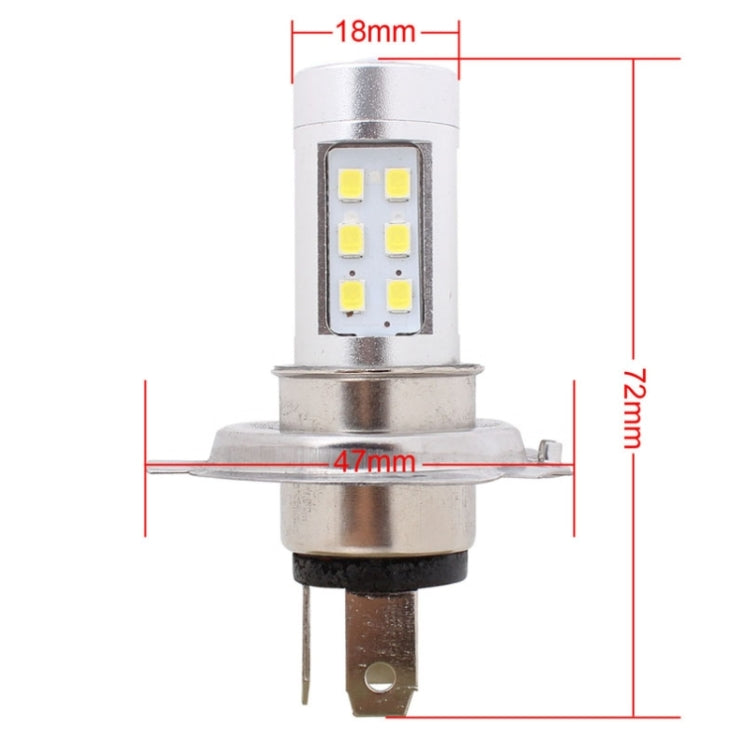 Lampadina per fari auto H4 4.2W 630LM luce bianca 21 LED 2835 SMD, corrente costante, DC 12-24V, H4 4.2W