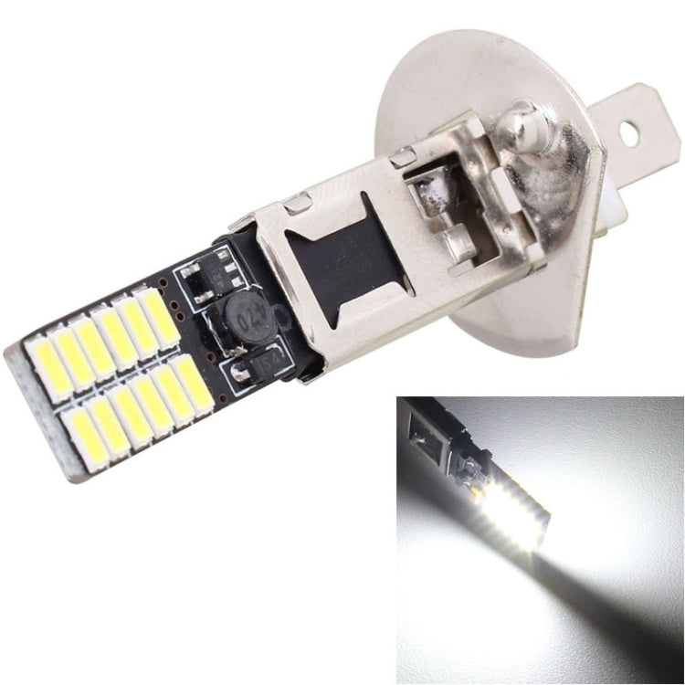 2 PZ H1 4.8W 720LM 6500K Luce bianca 24 LED SMD 4014 Lampada per luci di ingombro per auto Canbus senza errori, DC 12V, H1+4.8W 720LM/6500K