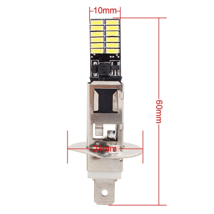 2 PZ H1 4.8W 720LM 6500K Luce bianca 24 LED SMD 4014 Lampada per luci di ingombro per auto Canbus senza errori, DC 12V, H1+4.8W 720LM/6500K