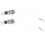 2 PZ H3 4.8W 720LM 6500K Luce bianca 24 LED SMD 4014 Lampada per luci di ingombro per auto Canbus senza errori, DC 12V, H3+4.8W 720LM/6500K