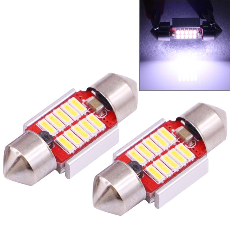 2 PZ 31mm 3W 180LM Luce Bianca 10 LED SMD 4014 CANBUS Luci di lettura targa Auto Lampadina, 3W 31mm