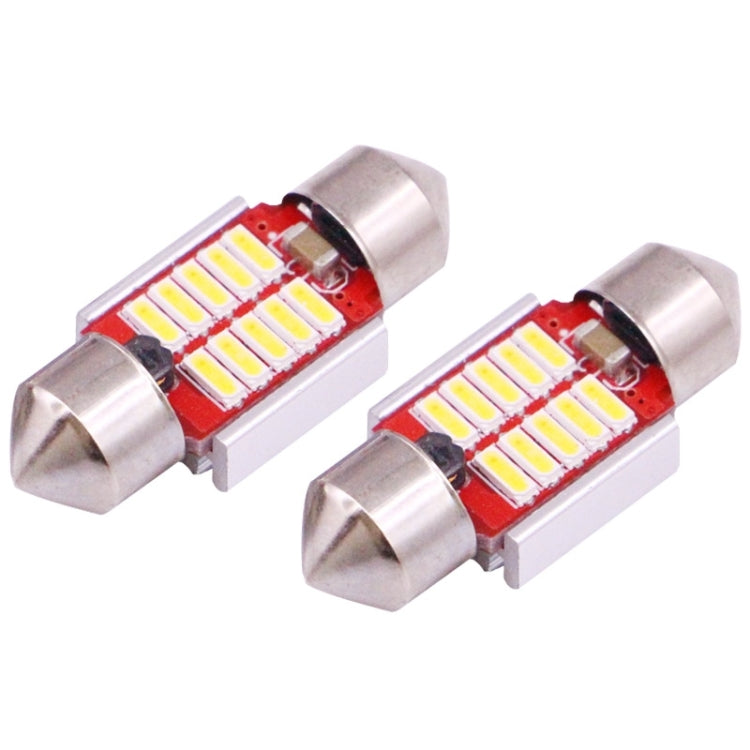 2 PZ 31mm 3W 180LM Luce Bianca 10 LED SMD 4014 CANBUS Luci di lettura targa Auto Lampadina, 3W 31mm