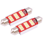 2 PZ 39mm 3,5W 180LM Luce bianca 12 LED SMD 4014 CANBUS Luci di lettura targa Auto Lampadina, 3.5W 39mm