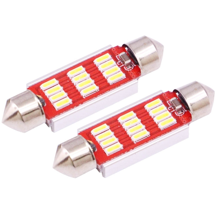 2 PZ 39mm 3,5W 180LM Luce bianca 12 LED SMD 4014 CANBUS Luci di lettura targa Auto Lampadina, 3.5W 39mm