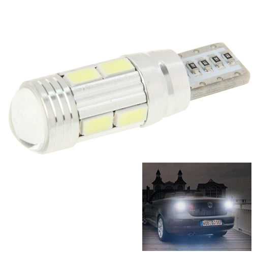 T10 4W Bianco 200LM 10 LED SMD 5730 Lampadina per luce di retromarcia di riserva per indicatori di direzione per veicoli, DC 12V, T10