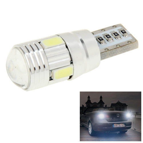 T10 2W Bianco 130LM 6 LED SMD 5730 Lampadina per luci di retromarcia di riserva per veicoli, DC 12V, T10 2W