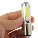 BA20D 6W Bianco 250LM 5 LED COB Luce di stop per auto Freno anteriore Indicatori di direzione posteriori per moto/veicoli, DC 12V, 6W 250LM