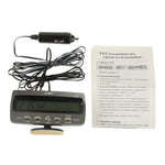 Termometro digitale per auto LCD da 3,6 pollici con visualizzazione di ora/data/settimana/allarme/tensione della batteria di stoccaggio dell'auto, 3.6 inch Digital Thermometer