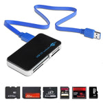 Lettore di schede USB 3.0, super velocità 5 Gbps, supporto scheda CF / SD / TF / M2 / XD / MS, guscio in plastica