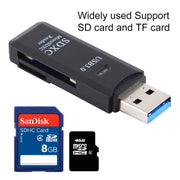 Lettore di schede USB 3.0 2 in 1, super velocità 5 Gbps, supporto scheda SD/scheda TF