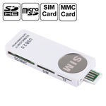 Lettore di schede universale USB, supporto scheda SD/MMC/SIM/TF, White