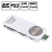 Lettore di schede universale USB, supporto scheda SD/MMC/SIM/TF, White