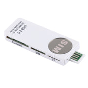 Lettore di schede universale USB, supporto scheda SD/MMC/SIM/TF, White