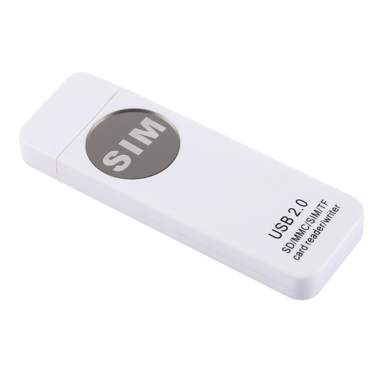 Lettore di schede universale USB, supporto scheda SD/MMC/SIM/TF, White