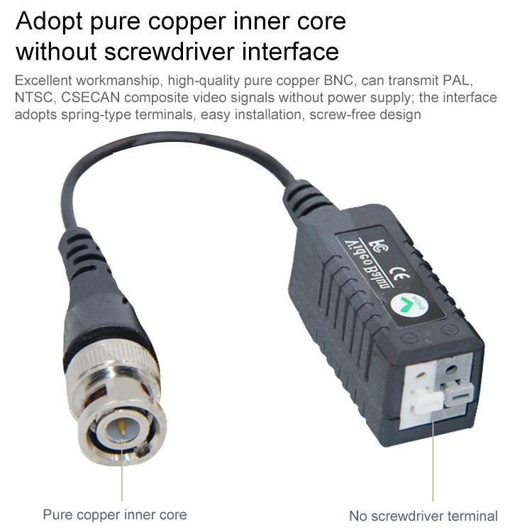 Ricetrasmettitore video CCTV passivo UTP a coppie intrecciate