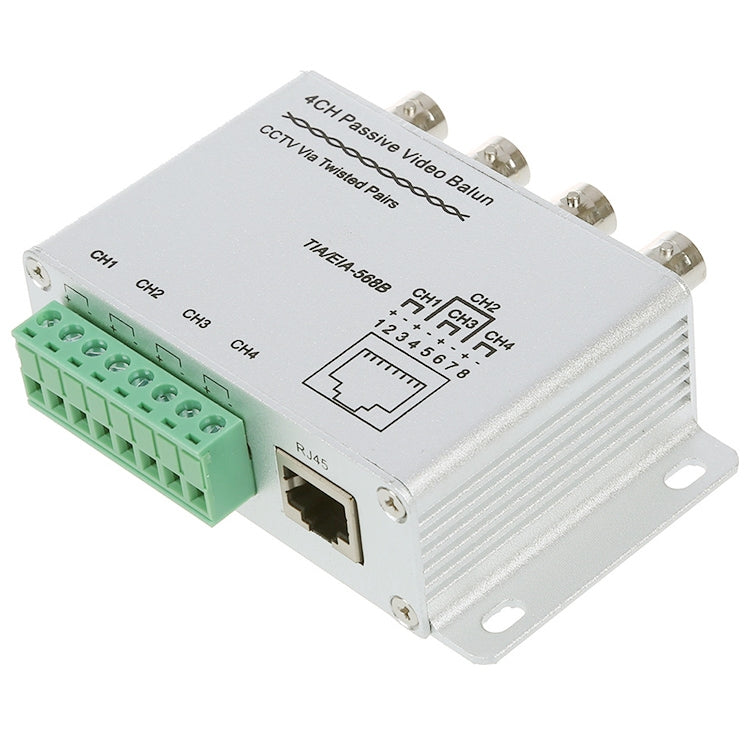 Ricetrasmettitore video balun passivo a 4 canali UTP, X204A