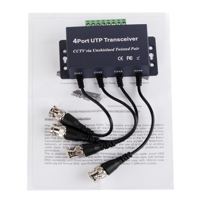 Ricetrasmettitori Balun passivi UTP a 4 canali, UTP Transceivers