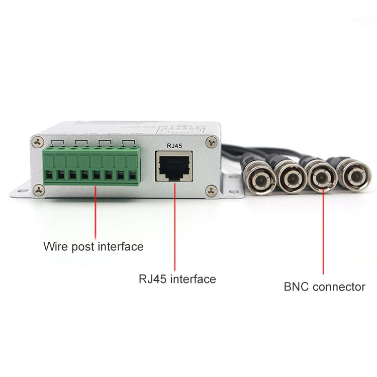 Balun video passivo 4 canali UTP, CCTV tramite doppini intrecciati, 4 CH UTP