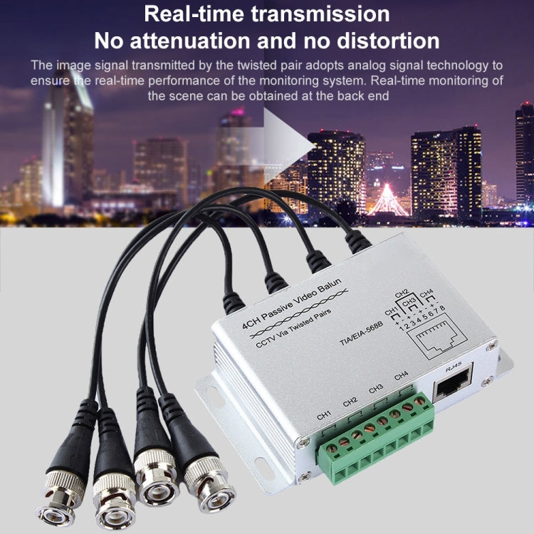 Balun video passivo 4 canali UTP per CCTV