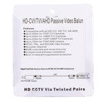 Adattatori coassiali balun video passivi 202E-HD 1CH