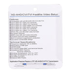 2 PCS HD 202E Versione migliorata Coassiale CVI/TVI/AHD 1CH Ricetrasmettitore video balun passivo, 202E