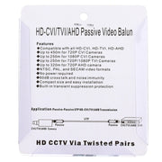 2 PCS HD 202P Coassiale CVI/TVI/AHD 1CH Ricetrasmettitore video balun passivo, 202P