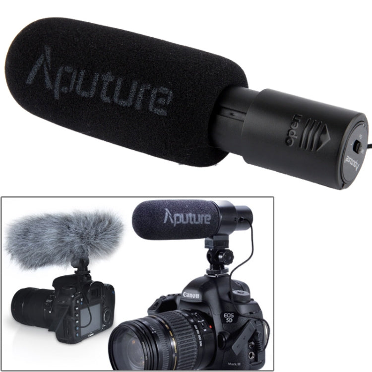 Microfono shotgun a condensatore direzionale Aputure V-MIC D1, supporto panoramica a 360 gradi/inclinazione a 180 gradi