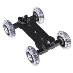 Slider video da tavolo da pavimento Dolly Car per fotocamera DSLR, Black