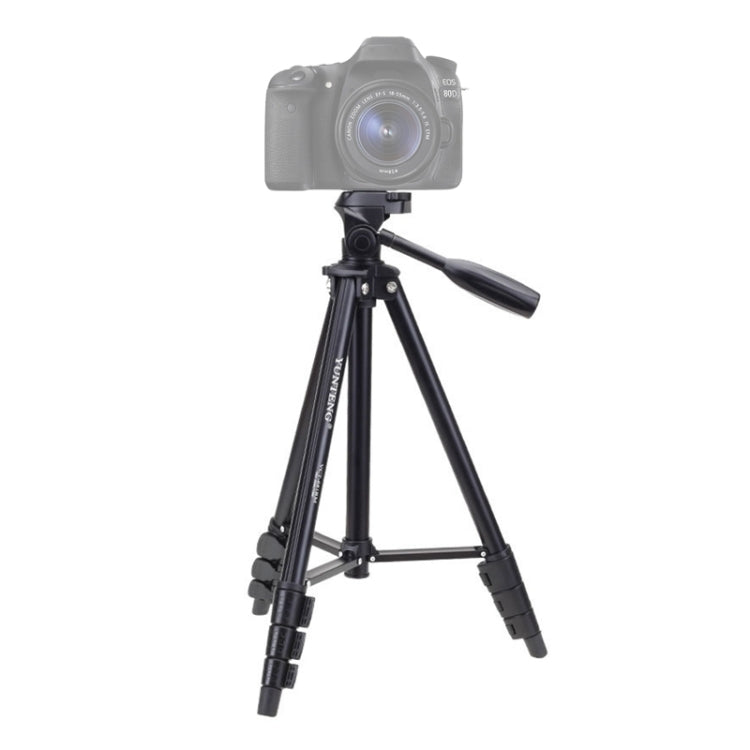 YUNTENG VCT-681 Treppiede per fotocamere reflex/micro-reflex/fotocamere digitali da 138 cm, gambe pieghevoli in alluminio a 4 sezioni, adatto per Canon/Nikon/Panasonic/Pentax/Casio/Sony/Fuji (capacità di carico: 3 kg)