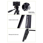 YUNTENG VCT-681 Treppiede per fotocamere reflex/micro-reflex/fotocamere digitali da 138 cm, gambe pieghevoli in alluminio a 4 sezioni, adatto per Canon/Nikon/Panasonic/Pentax/Casio/Sony/Fuji (capacità di carico: 3 kg)