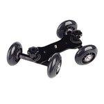 DEBO Carrello per fotocamera di prima generazione / Carrello da pavimento Video Slider Track Dolly Car per fotocamera DSLR / videocamere, Black
