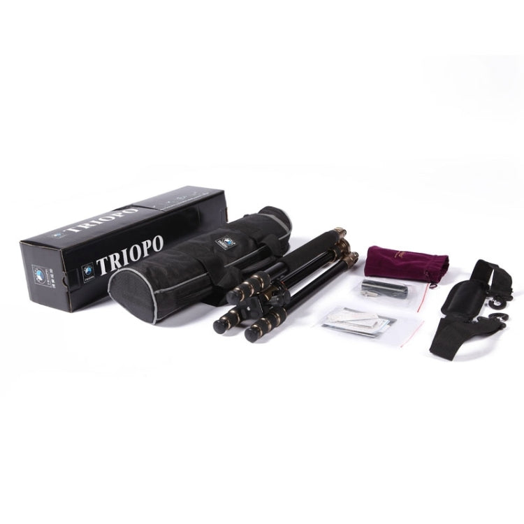 Triopo MT-2504C Treppiede portatile regolabile in alluminio con testa a sfera NB-1S per fotocamera DSLR Canon Nikon Sony, MT-2504C (Black), MT-2504C (Gold)