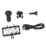Luce video impermeabile 300 lumen per action camera