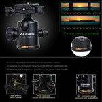 ZOMEI Z688 Monopiede treppiede portatile da viaggio professionale in lega di magnesio con testa a sfera per fotocamera digitale, Z688