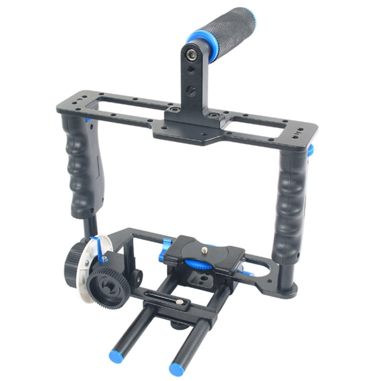 YELANGU YLG1103A-B Stabilizzatore per gabbia per videocamera con maniglia grande + kit Matte Box per fotocamera DSLR/videocamera