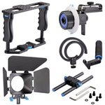 YELANGU YLG1103A-B Stabilizzatore per gabbia per videocamera con maniglia grande + kit Matte Box per fotocamera DSLR/videocamera