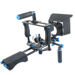 YELANGU YLG1103A-A Supporto a spalla per fotocamera con doppia maniglia + Kit stabilizzatore gabbia per fotocamera con scatola opaca per fotocamera DSLR/videocamera