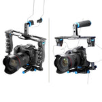 YELANGU YLG1103A-A Supporto a spalla per fotocamera con doppia maniglia + Kit stabilizzatore gabbia per fotocamera con scatola opaca per fotocamera DSLR/videocamera