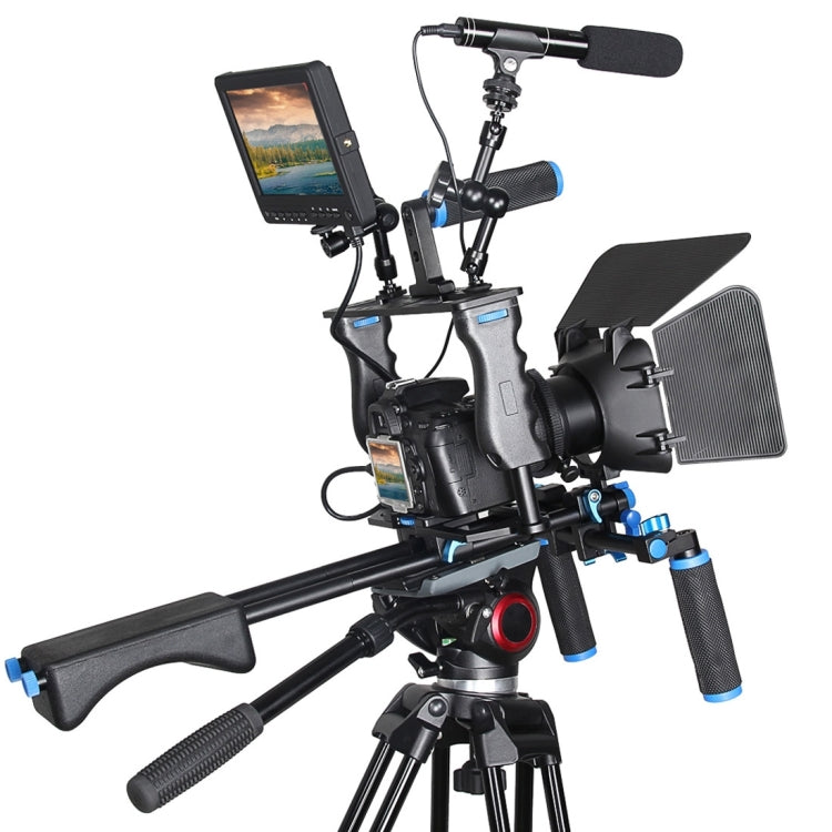 YELANGU YLG1103A-A Supporto a spalla per fotocamera con doppia maniglia + Kit stabilizzatore gabbia per fotocamera con scatola opaca per fotocamera DSLR/videocamera