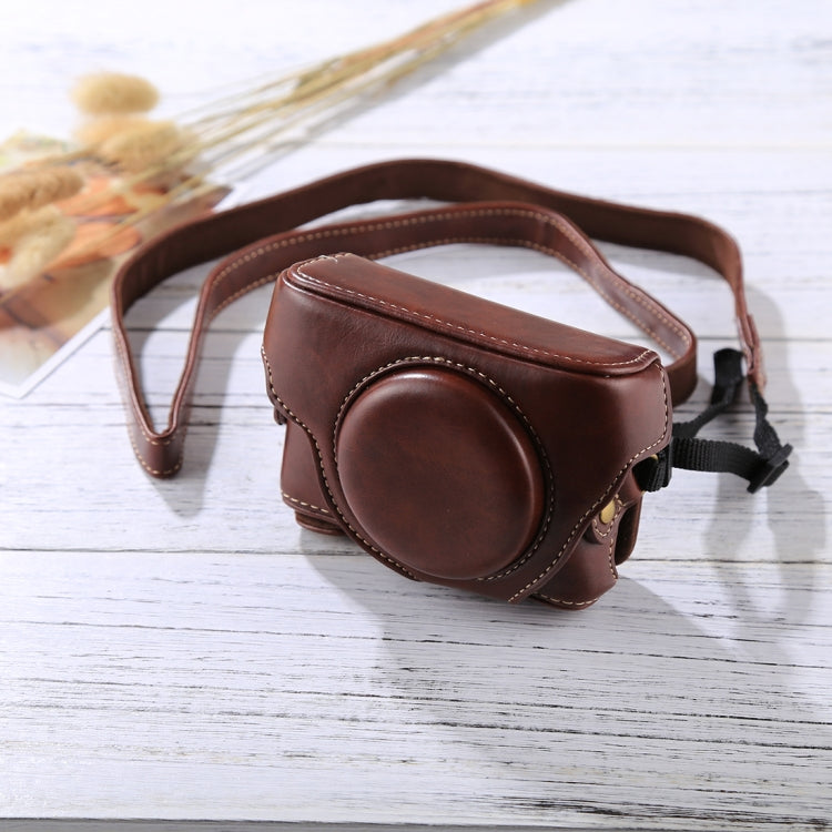 Borsa per fotocamera in pelle PU stile retrò con cinturino per Sony RX100 M3 / M4 / M5