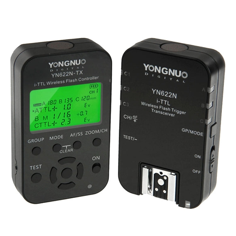 YONGNUO YN622N-KIT Controller trigger flash wireless i-TTL + kit ricetrasmettitore per fotocamera Nikon, for Nikon