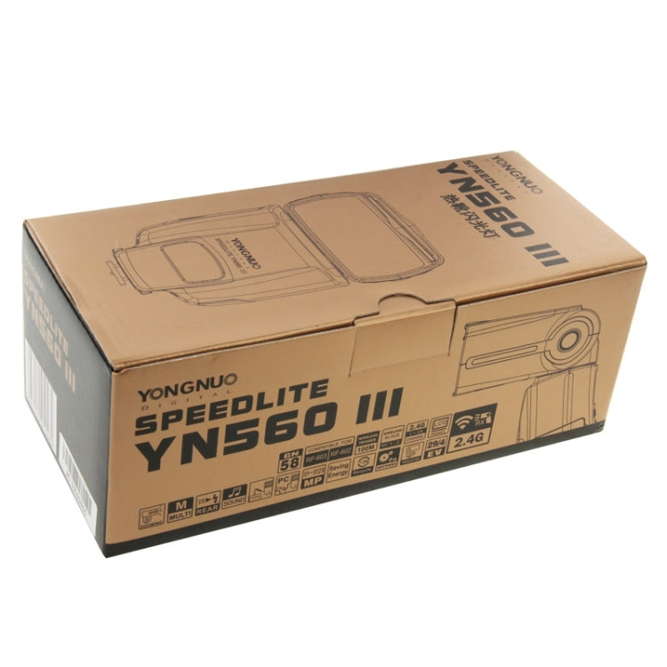 YN-560 III Speedlite flash wireless a raggio ultra lungo con slitta in metallo per fotocamera DSLR Canon / Nikon / Pentax / Olympus, YN-560 III